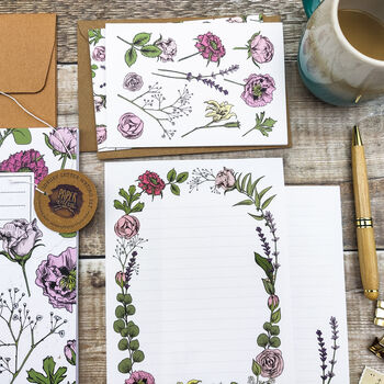 Pink Floral Writing Set, 3 of 8