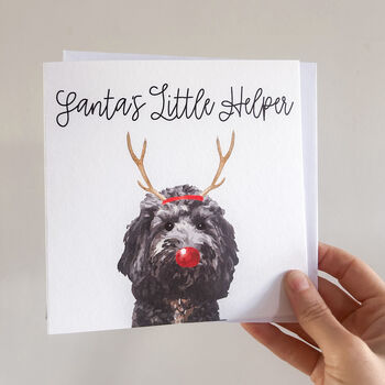 Personalised Pet 'Reindeer Antlers' Christmas Card, 6 of 9