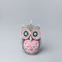 G Decor Handmade Hootique Owl Couple Candle Grey Owls With Wide Eyes, thumbnail 3 of 6