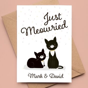 Personalised Wedding Or Civil Ceremony Card With Cats, 3 of 3