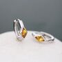 Tiny Rhombus Citrine Yellow Cz Huggie Hoop In Sterling Silver, thumbnail 1 of 11