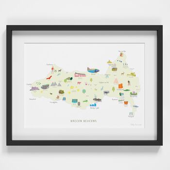 Map Of Brecon Beacons National Park Art Print, 2 of 3
