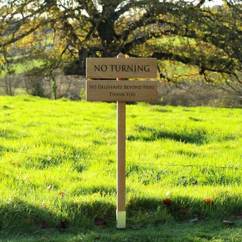 Solid Oak Two Tier One Post Sign, 4 of 8
