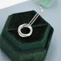 Sterling Silver Five Entwined Ring Pendant Necklace, thumbnail 3 of 12