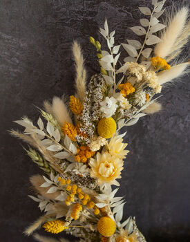 Dried Flower Hoop In Yellow Shades, 2 of 2