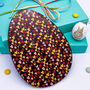 Flat Dark Chocolate Easter Egg With Hearts, thumbnail 3 of 4