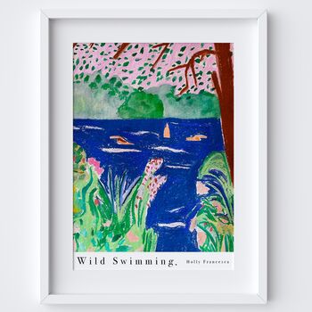 Wild Swimming Pastel Painting Art Print, 3 of 3
