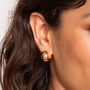 Chunky Gold Hoop Earrings With Knife Edge Detail In 18 K Gold Plated Vermeil, thumbnail 2 of 3