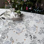 Luxury Heavy Linen Feel Tablecloth Christmas Doves Of Peace, thumbnail 3 of 6