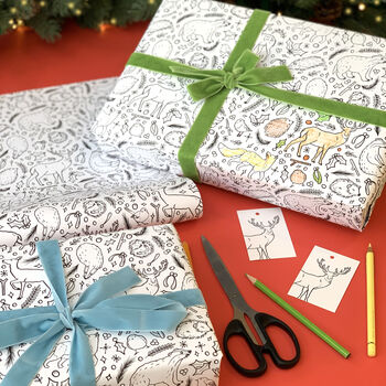 Colouring In Christmas Animals Wrapping Paper, 8 of 12