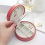 Personalised Coral Round Jewellery Case, thumbnail 2 of 6