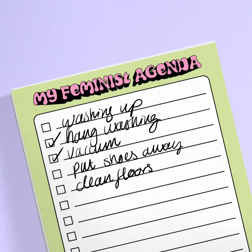 My Feminist Agenda Recycled A6 Notepad/To Do List By Laura Frances Heitzman
