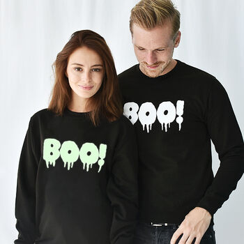 'Boo!' Halloween Unisex Sweatshirt Jumper, 3 of 7