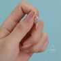 Sterling Silver Delicate Opal Huggie Hoop Earrings, thumbnail 5 of 11