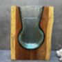 Huge Heavy 31cm Molten Glass Wedge Vase On Teak Root Flower Holder, thumbnail 2 of 12