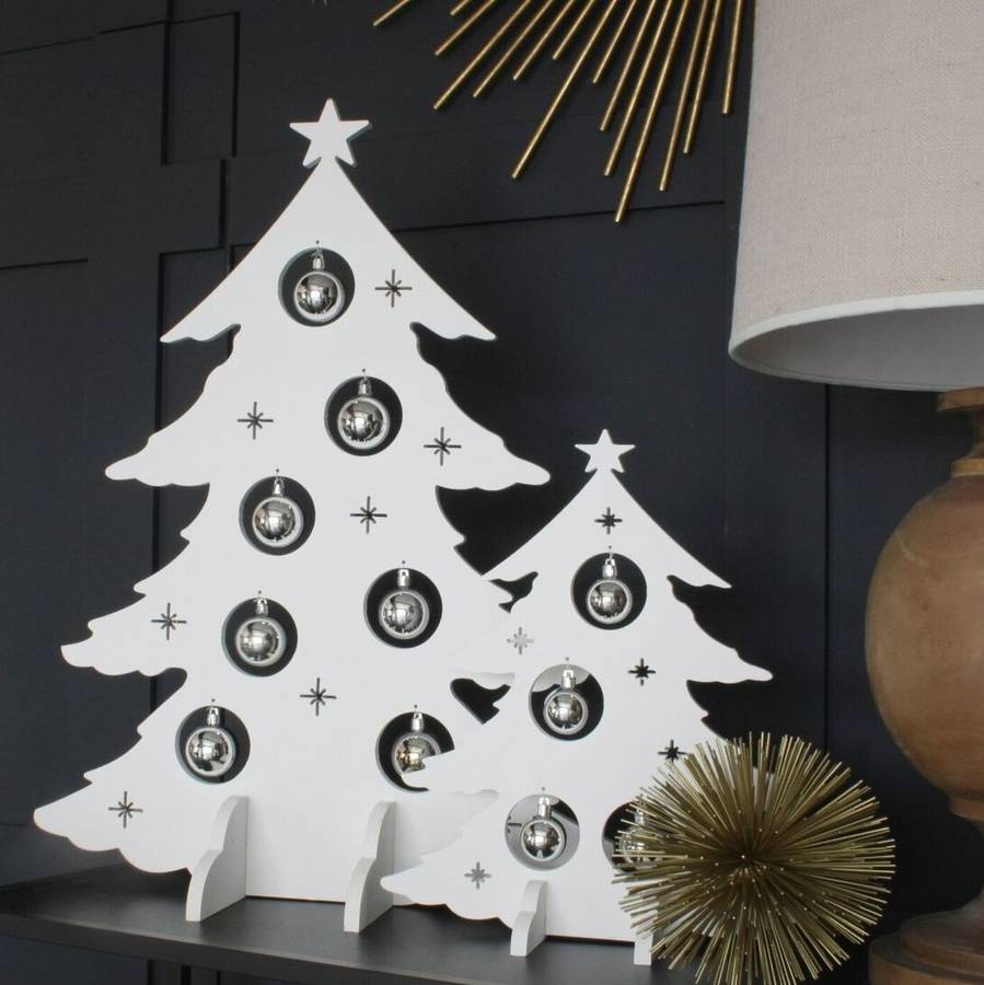 White Alternative Wooden Christmas Trees By Ella James