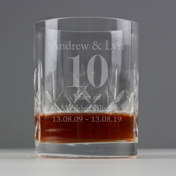 Engraved Cut Crystal Age Whisky Glass, 4 of 4