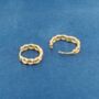 Gold Chain Huggie Hoop Earrings, thumbnail 5 of 7
