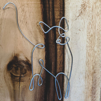 Slinky Cat Minimalist Wire Wall Art, 2 of 2