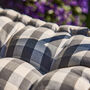 Grey Gingham Garden Bench Cushion, thumbnail 4 of 5