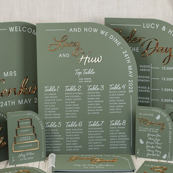 Modern Arch Acrylic Wedding Table Plan, 2 of 12
