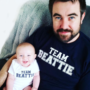 'Team Surname' Father And Baby T Shirt Set, 4 of 10