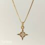 18 K Gold Plated Sterling Silver North Star Cz Necklace, thumbnail 2 of 3
