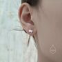 Extra Tiny Badger Stud Earrings In Sterling Silver, thumbnail 6 of 12