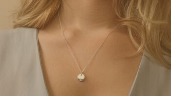 Dainty Silver Disc Minimalist Necklace, 3 of 5
