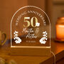 Personalised 50th Anniversary LED Lamp – Golden Gift, thumbnail 3 of 3