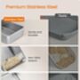 Stainless Steel Cat Litter Tray High Sided, thumbnail 3 of 6