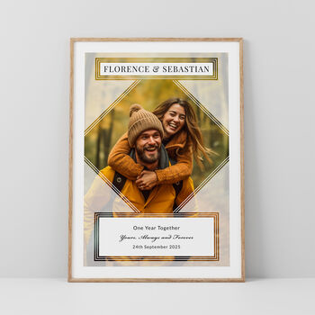 Happy Dating Anniversary Couples Photo Print Personalised Dating Gift, 2 of 6