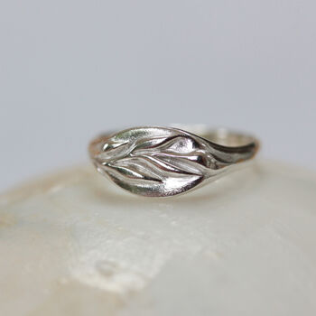 Silver Olive Branch Signet Ring, 9 of 9