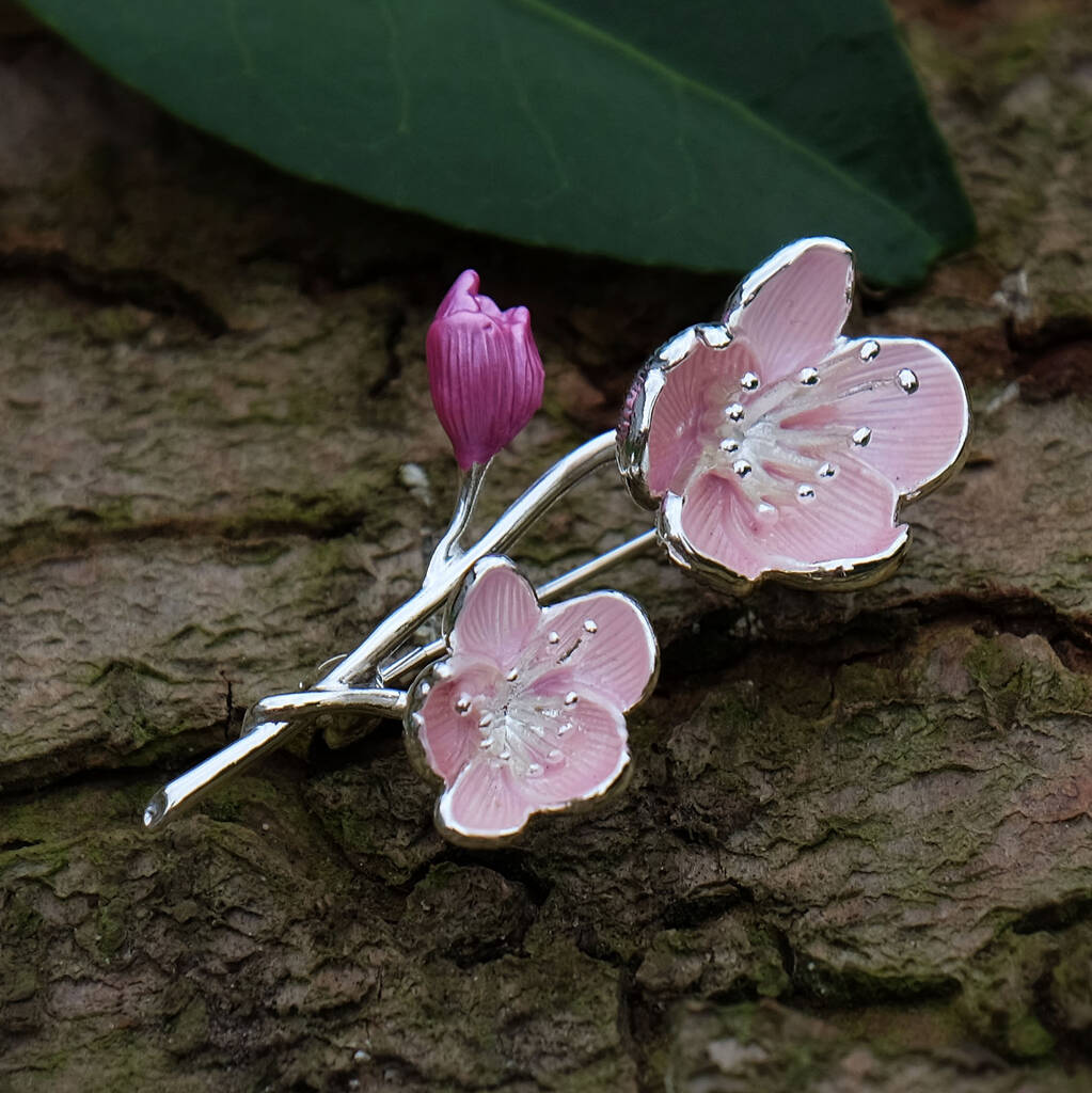 Cherry Pink Blossom Brooch, 1 of 5