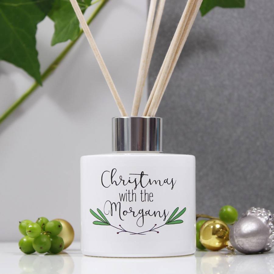 Personalised Family Christmas Reed Diffuser Gift Set