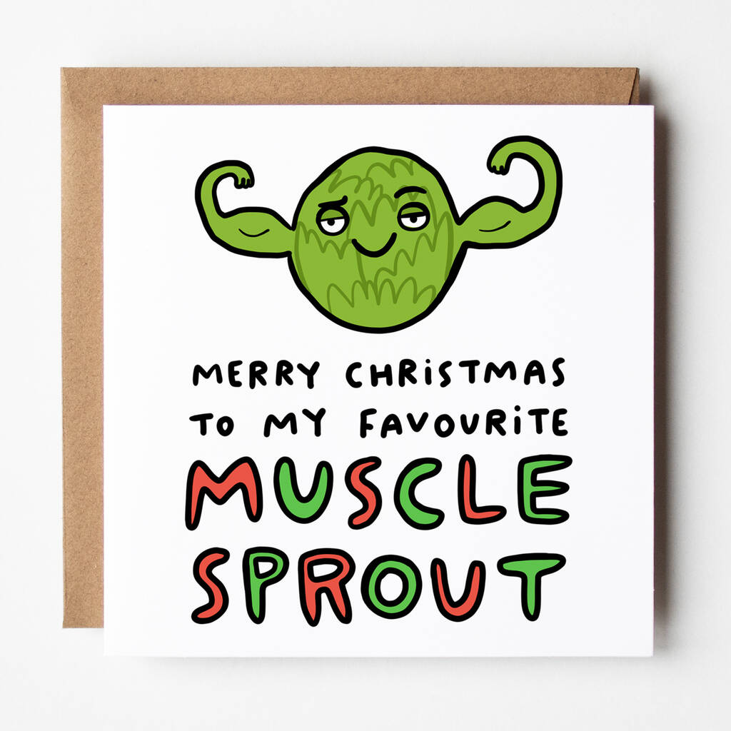 Funny Sprout Christmas Card Muscle Sprout By Arrow T Co