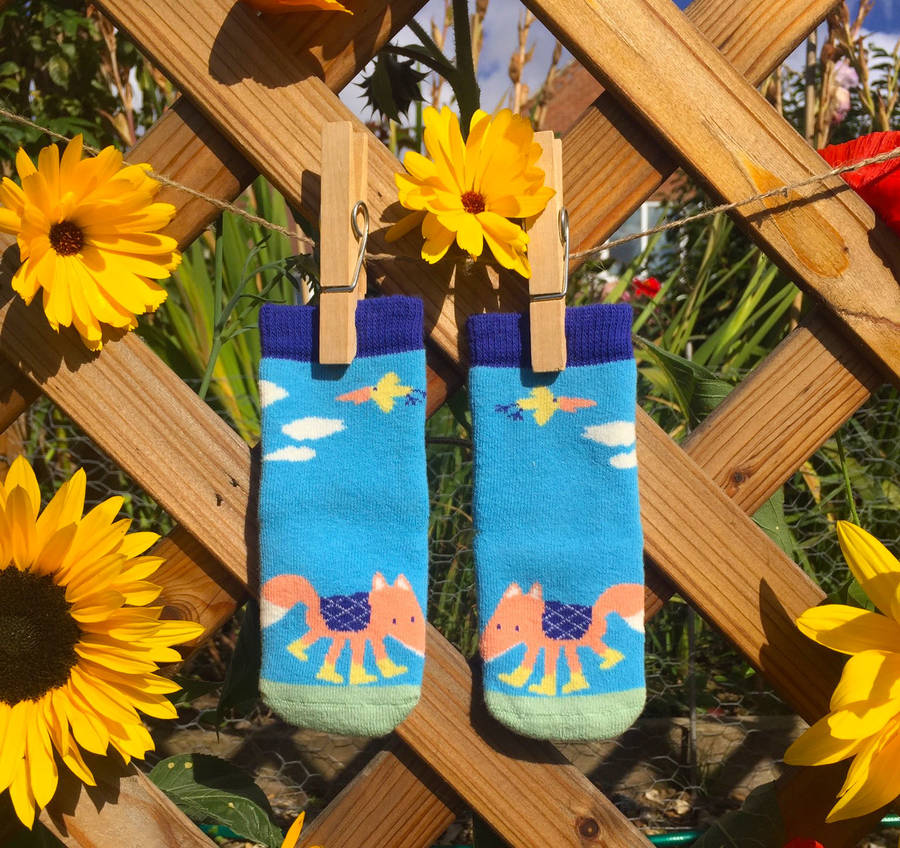 Sky Blue Animal Children's Socks