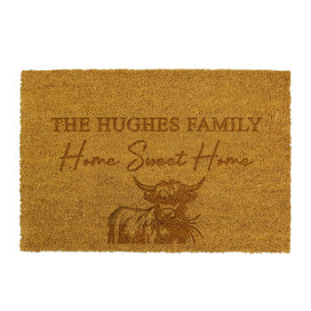Personalised Highland Cow Doormat, 5 of 5