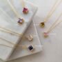 Yellow Gold Pendant Birthstone Necklace June Alexandrite, thumbnail 3 of 5