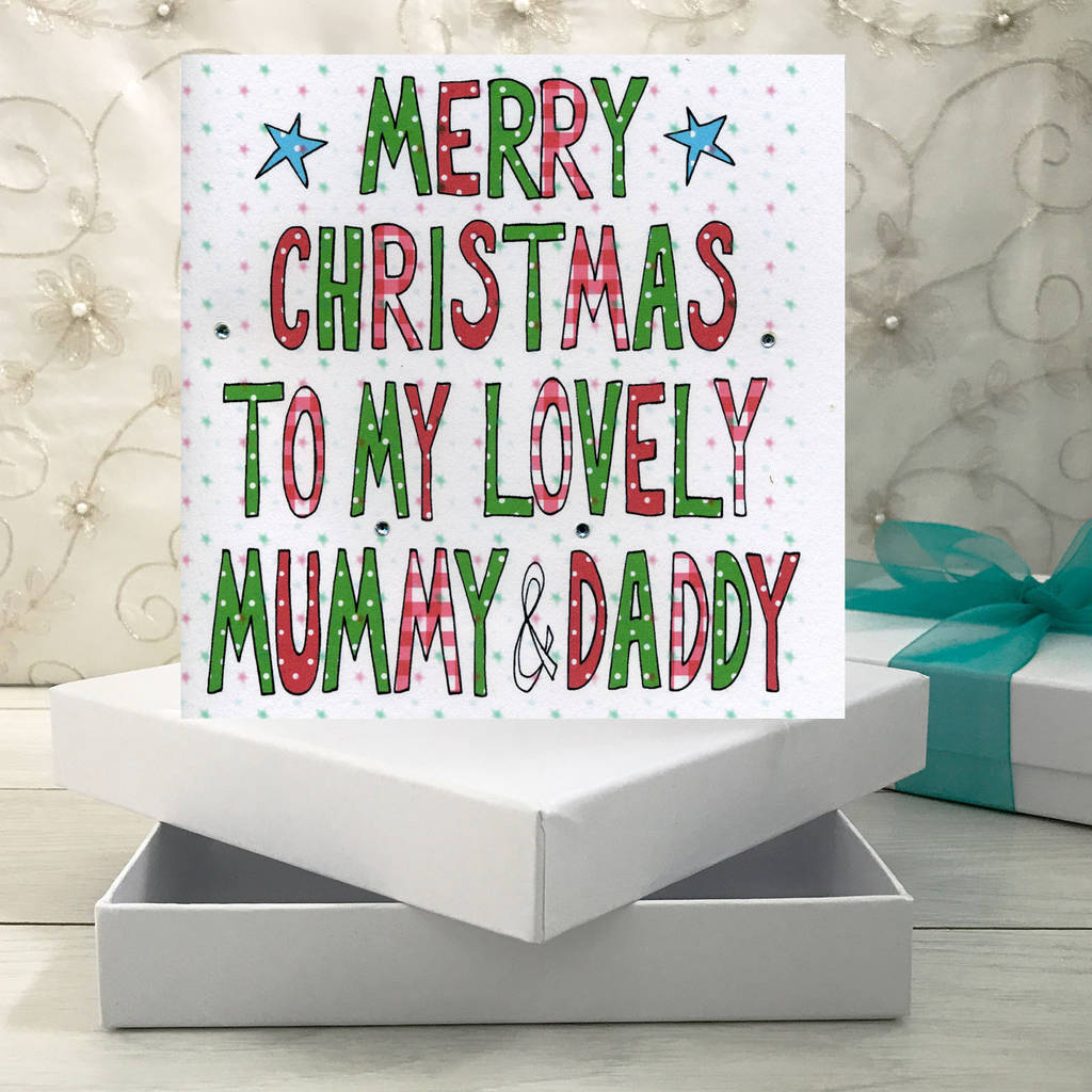 Personalised Mummy And Daddy Christmas Book Card