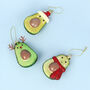 G Decor Glass Avocado Christmas Tree Decorations, thumbnail 2 of 6