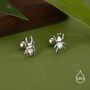 Sterling Silver Mismatched Beetle Screw Back Stud Earrings, thumbnail 1 of 11