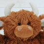 Brown Highland Cow Hand Puppet With Personalised Tag, thumbnail 4 of 6