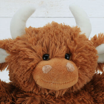 Brown Highland Cow Hand Puppet With Personalised Tag, 4 of 6