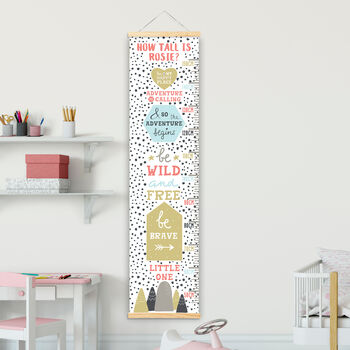Personalised Dotty Be Wild And Free Height Chart, 4 of 7