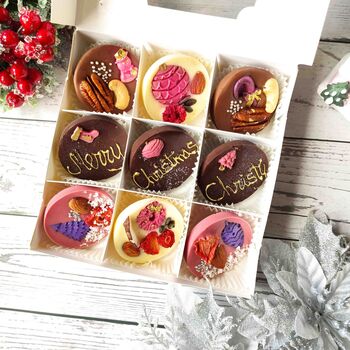 Christmas Chocolate Gift, Personalised Xmas Rounds, 9 of 9