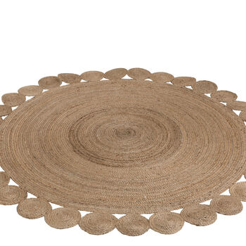 Oriental Large Round Jute Rug, 3 of 3