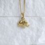 18 K Gold Mini Elephant Necklace Gift, thumbnail 1 of 2