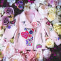 Baby Personalised Painted Leather Biker Jacket Pink, thumbnail 6 of 12