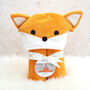 Personalised Freddie Fox Cub Baby Towel, thumbnail 2 of 6